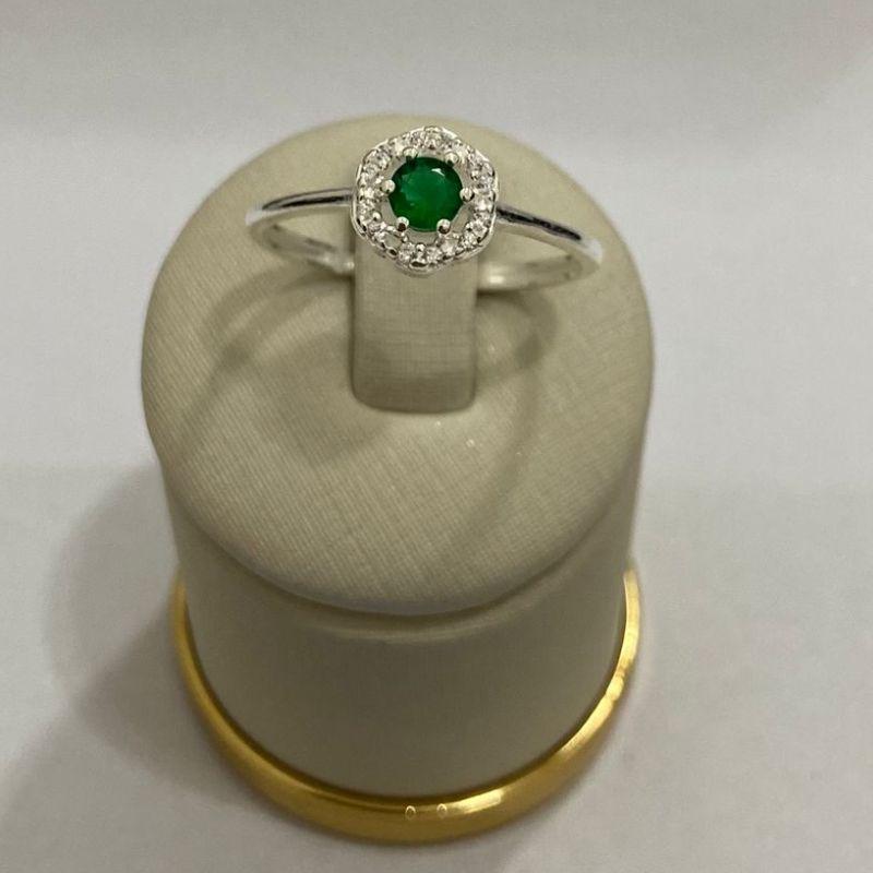 ANEL FLOR  C/ ZIRC. ESMERALDA