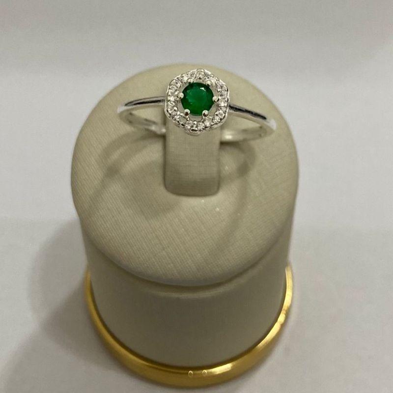 ANEL FLOR  C/ ZIRC. ESMERALDA