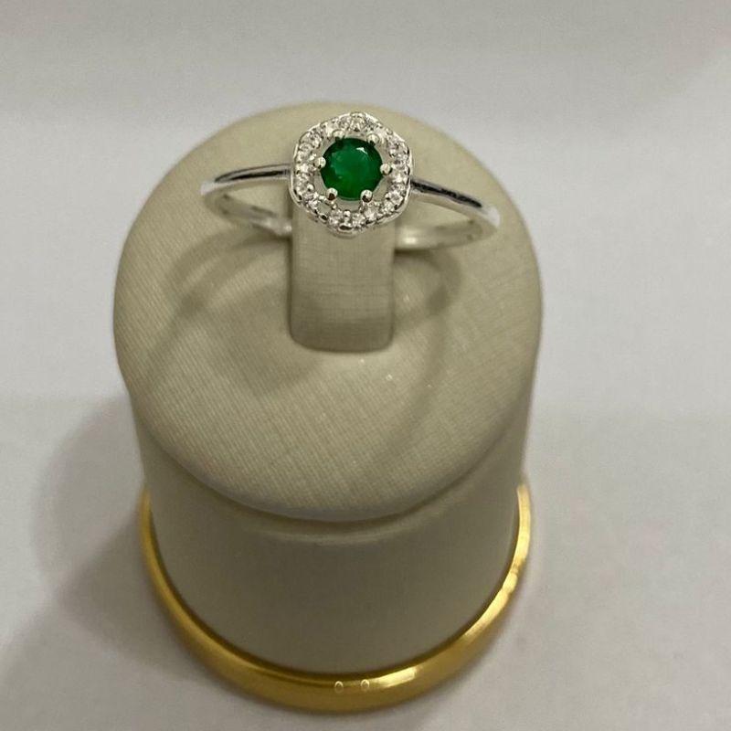 ANEL FLOR  C/ ZIRC. ESMERALDA