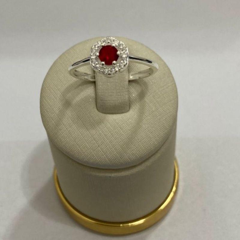 ANEL FLOR  C/ ZIRC. RUBI