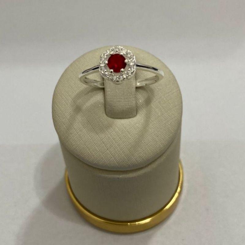 ANEL FLOR  C/ ZIRC. RUBI