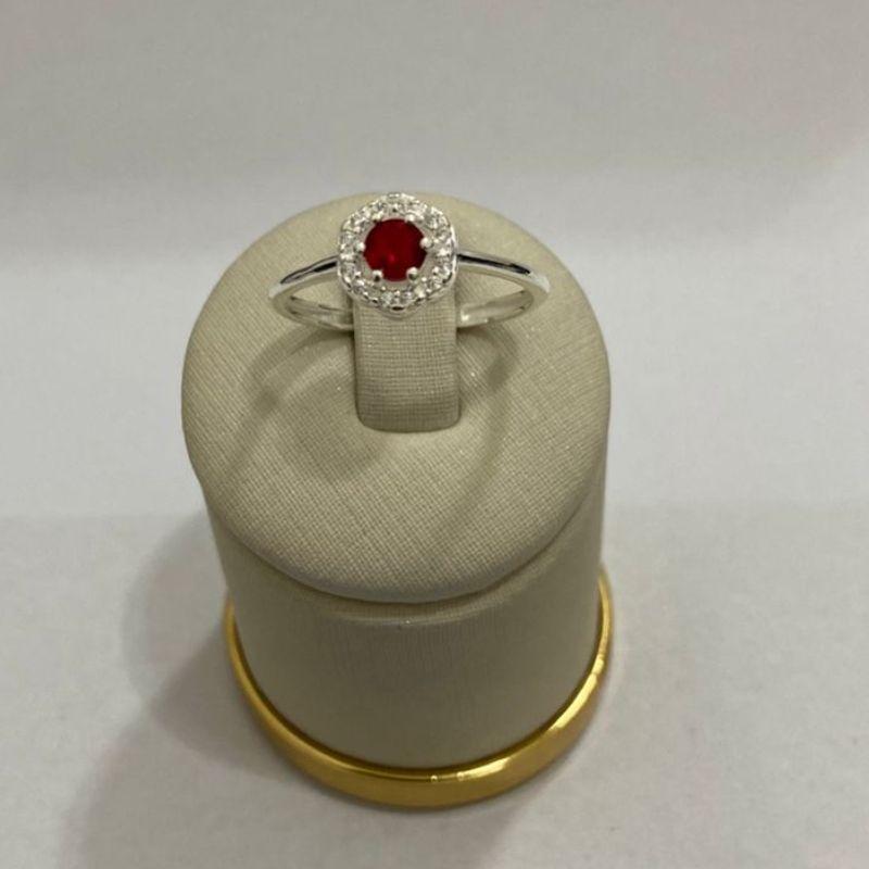 ANEL FLOR  C/ ZIRC. RUBI