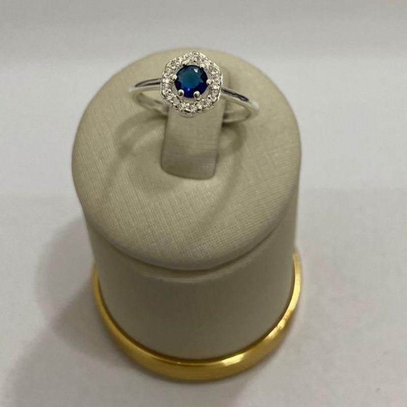 ANEL FLOR  C/ ZIRC. SAFIRA