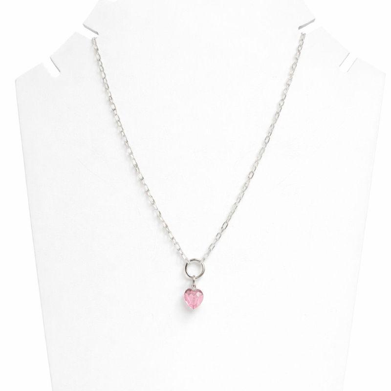 CORRENTE CORAÇÃO QUARTZO ROSA