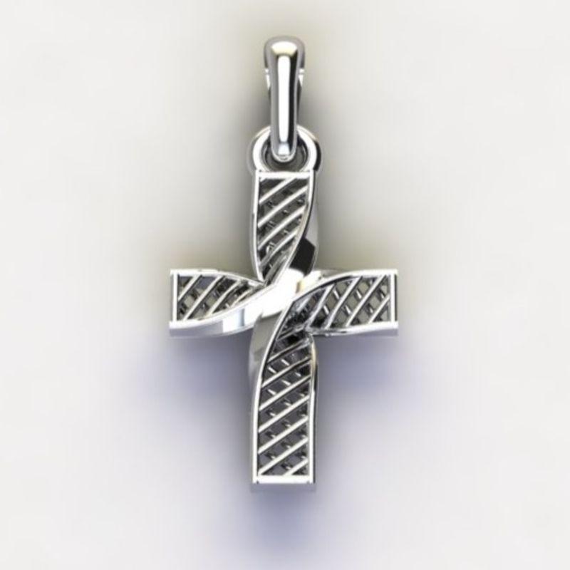 PG RENDA CRUZ VAZADA S/ ZIRC. INCOLOR TAMANHO P