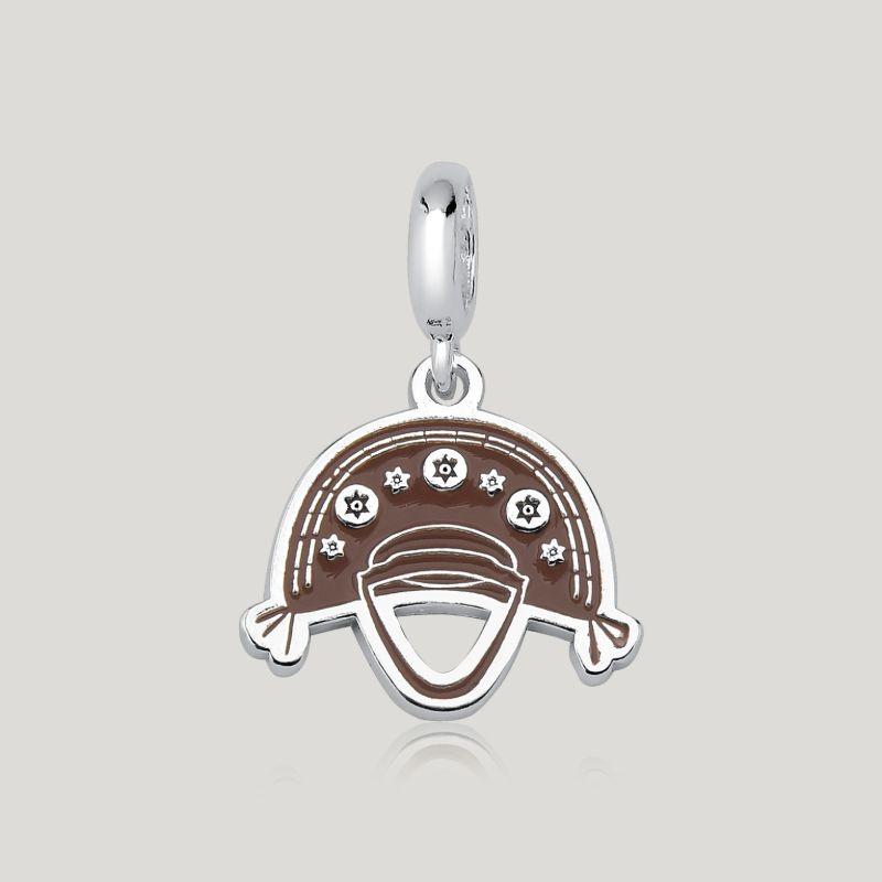 Pingente Chapéu Lampião Resinado - Prata 925